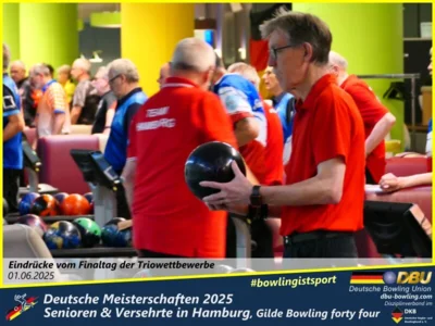 Foto des Albums: Fotoalbum 7 von den Deutschen Meisterschaften 2025 der Seniorinnen, Senioren & Versehrte in Hamburg, Gilde Bowling forty four