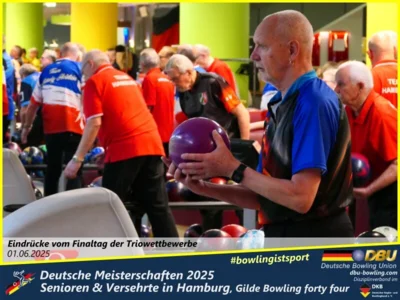 Foto des Albums: Fotoalbum 7 von den Deutschen Meisterschaften 2025 der Seniorinnen, Senioren & Versehrte in Hamburg, Gilde Bowling forty four
