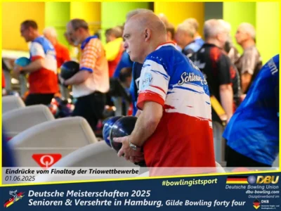 Foto des Albums: Fotoalbum 7 von den Deutschen Meisterschaften 2025 der Seniorinnen, Senioren & Versehrte in Hamburg, Gilde Bowling forty four