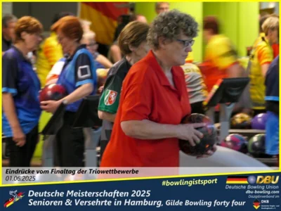 Foto des Albums: Fotoalbum 7 von den Deutschen Meisterschaften 2025 der Seniorinnen, Senioren & Versehrte in Hamburg, Gilde Bowling forty four