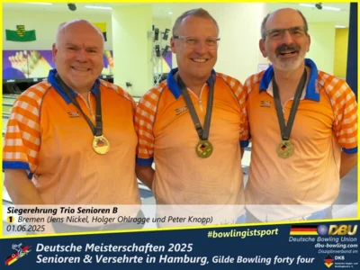 Foto des Albums: Fotoalbum 7 von den Deutschen Meisterschaften 2025 der Seniorinnen, Senioren & Versehrte in Hamburg, Gilde Bowling forty four
