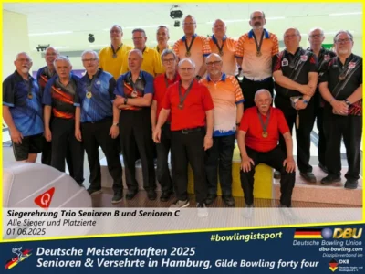 Foto des Albums: Fotoalbum 7 von den Deutschen Meisterschaften 2025 der Seniorinnen, Senioren & Versehrte in Hamburg, Gilde Bowling forty four