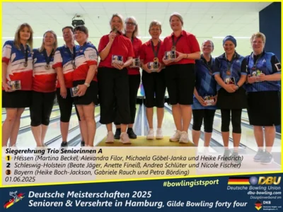 Foto des Albums: Fotoalbum 7 von den Deutschen Meisterschaften 2025 der Seniorinnen, Senioren & Versehrte in Hamburg, Gilde Bowling forty four