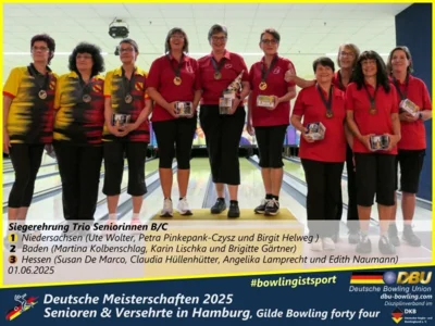 Foto des Albums: Fotoalbum 7 von den Deutschen Meisterschaften 2025 der Seniorinnen, Senioren & Versehrte in Hamburg, Gilde Bowling forty four