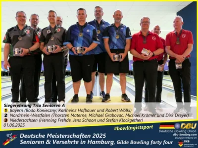 Foto des Albums: Fotoalbum 7 von den Deutschen Meisterschaften 2025 der Seniorinnen, Senioren & Versehrte in Hamburg, Gilde Bowling forty four