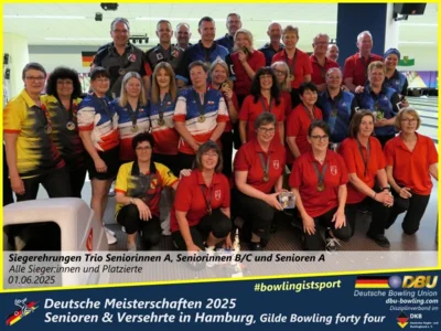 Foto des Albums: Fotoalbum 7 von den Deutschen Meisterschaften 2025 der Seniorinnen, Senioren & Versehrte in Hamburg, Gilde Bowling forty four