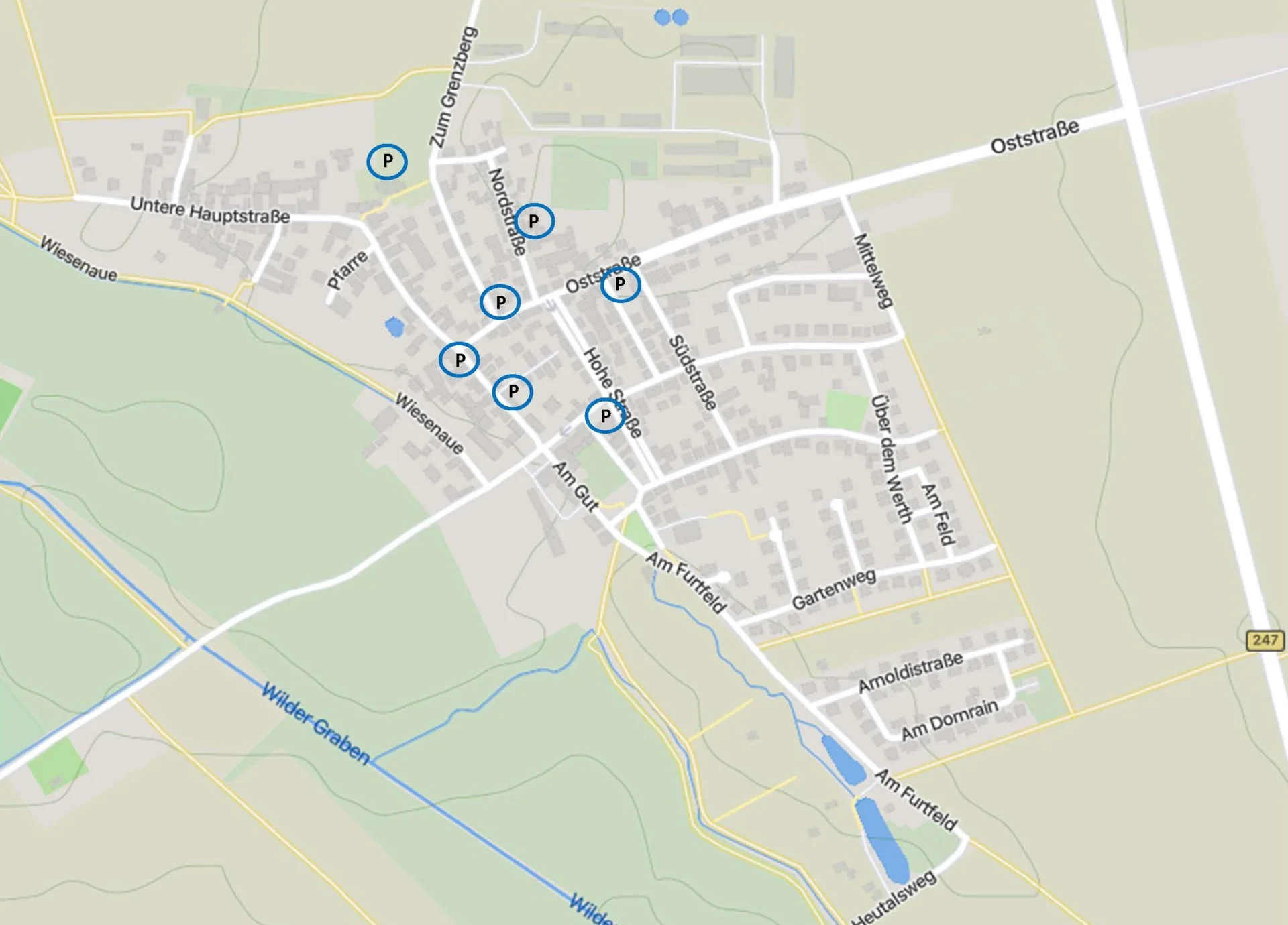 Bild: Schwengelpumpen - Karte zur Lage der Pumpen