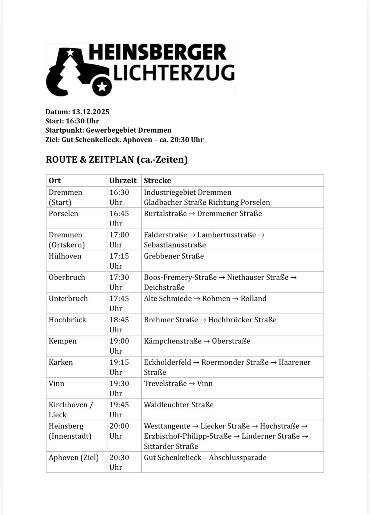 Bild: Foto: Heinsberger Lichterzug
