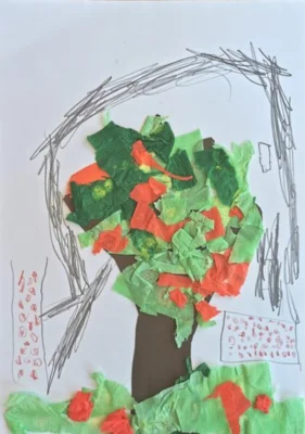 Foto des Albums: Grundschulkinder malen Apfelbilder