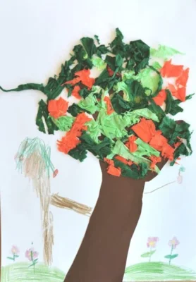 Foto des Albums: Grundschulkinder malen Apfelbilder
