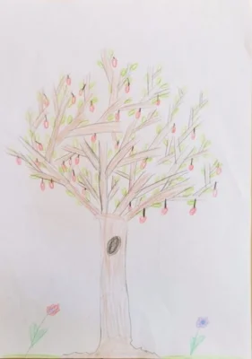 Foto des Albums: Grundschulkinder malen Apfelbilder