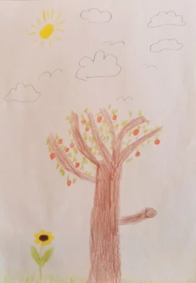 Foto des Albums: Grundschulkinder malen Apfelbilder
