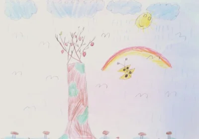 Foto des Albums: Grundschulkinder malen Apfelbilder