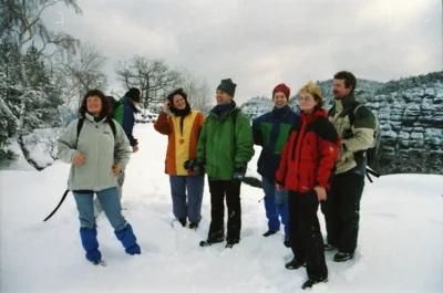 2002 zur 3. Silvesterwanderung auf dem vorderen Raubschlo&szlig;-S&auml;chsische Schweiz 