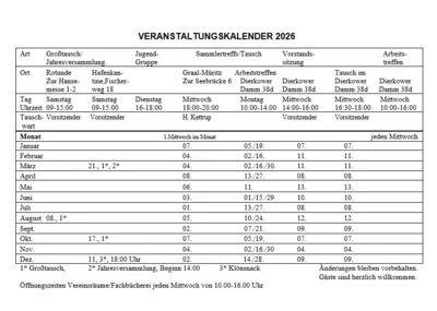 Foto des Albums: Veranstaltungskalender 2026