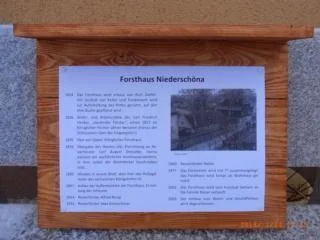 Bild: Infoschild Forsthaus Niederschöna