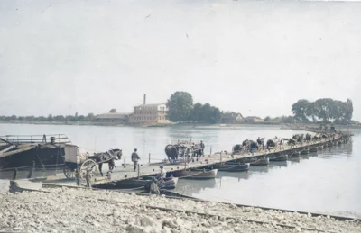 Vorschaubild: um 1920 Pontonbrücke - als die Franzosen ihr Besatzungsgebiet bis zum Odenwald erweitert hatten (Maineinbruchsgebiet)
