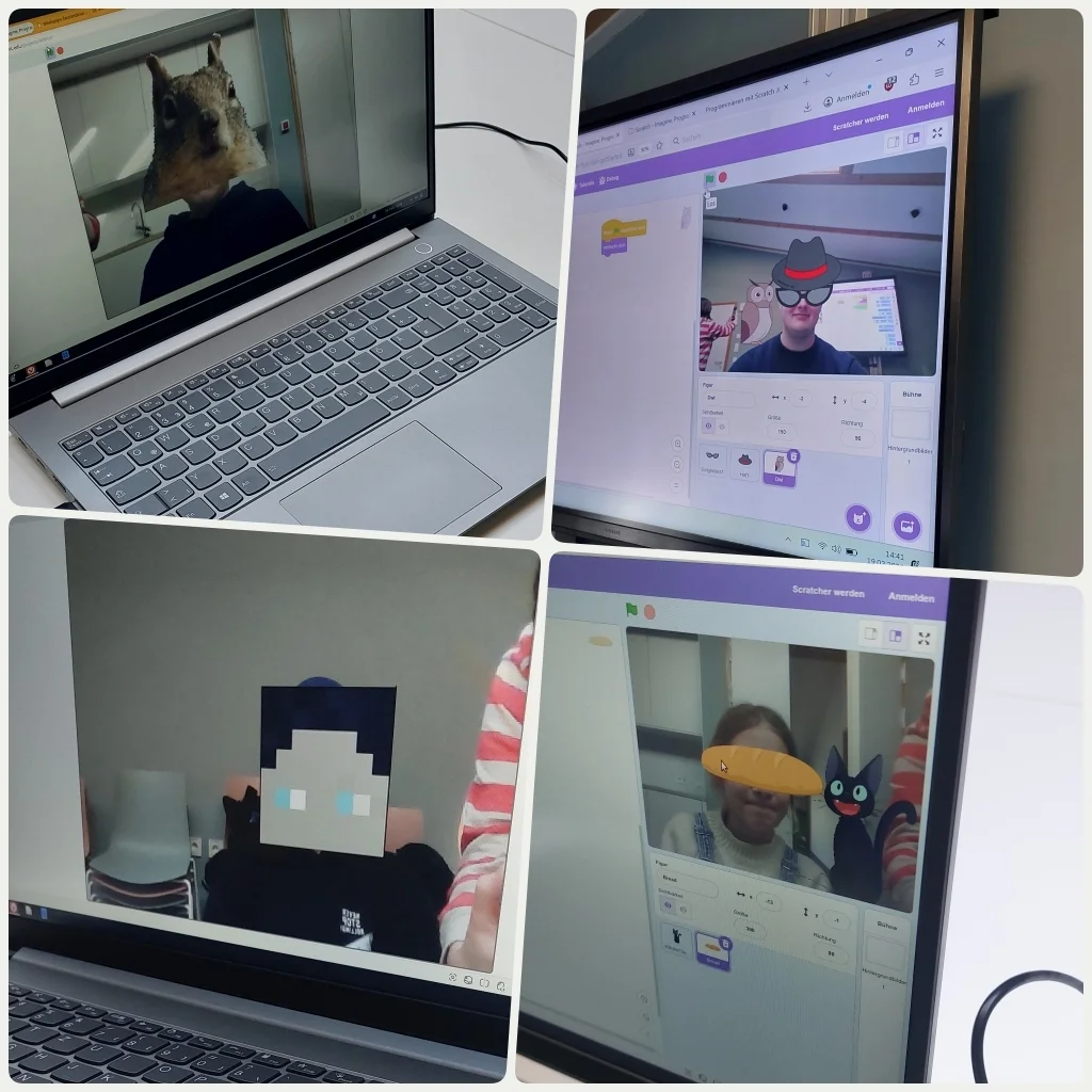 Bild: Digital-AG Klasse 6: Face-Filter mit Scratch programmieren
