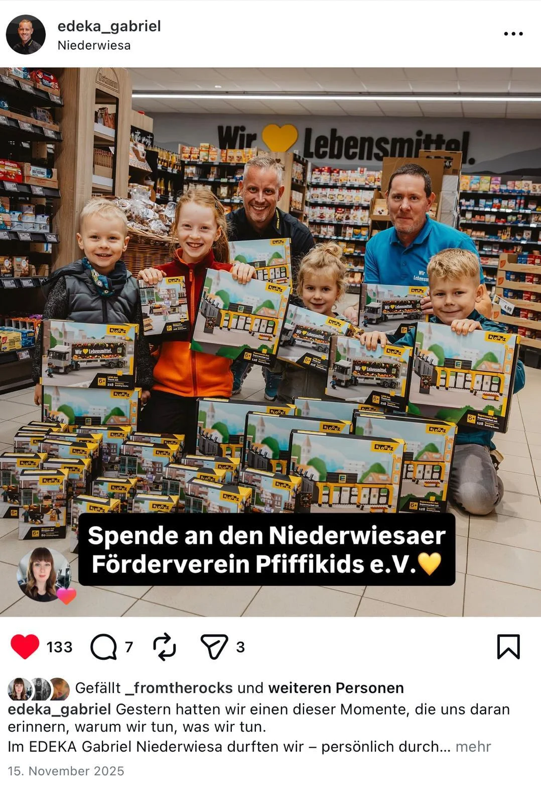 Bild: Der Edeka-Markt in Niederwiesa schenkt uns tolles Spielzeug. Vielen Dank!