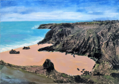 Cornwall (2017, gespachelt, Acryl auf Leinwand, 50x70cm)  (Bild vergr&ouml;&szlig;ern)