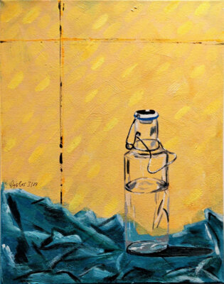 Flasche (2019, Acryl auf Leinwand, 40x50cm)  (Bild vergr&ouml;&szlig;ern)