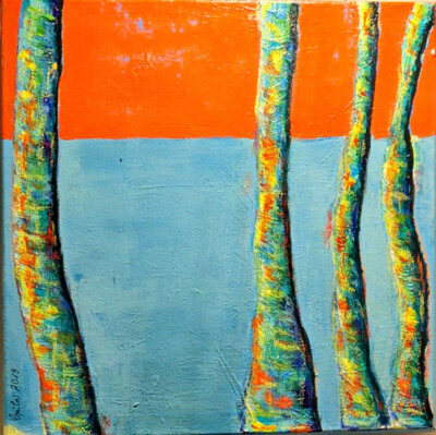 Winterst&auml;mme (2019, Acryl auf Leinwand, 40x40cm)  (Bild vergr&ouml;&szlig;ern)