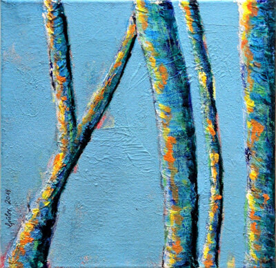 Winterst&auml;mme (2019, Acryl auf Leinwand, 30x30cm)  (Bild vergr&ouml;&szlig;ern)