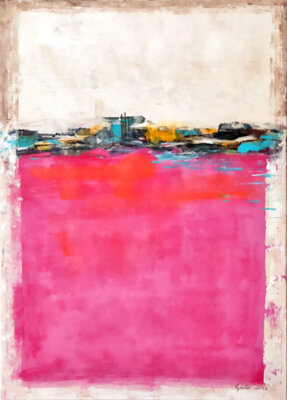 W&uuml;stenstadt (2026, Acryl auf Leinwand, 50x70cm)  (Bild vergr&ouml;&szlig;ern)