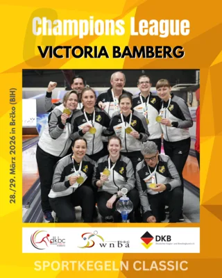 Der SKC Victoria Bamberg gewann die Champions League der Frauen 2026. Foto: ninepinbowlingclassic 