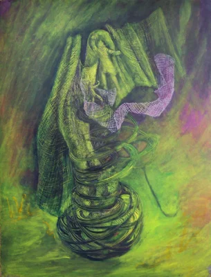 Sabine Ostermann - Entfaltung, 2025,Linolschnittrelief, 67 x 51 cm  (Bild vergr&ouml;&szlig;ern)