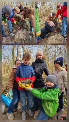 Kinder der Klasse 4A der Lessing-Grundschule am Umwelttag (Foto: Doreen Trautermann).  (Bild vergr&ouml;&szlig;ern)