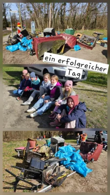 Viel M&uuml;ll ist auch dieses Jahr wieder zusammengekommen, darunter Teile eines Sofas, Kettens&auml;gen, Metallst&auml;be, alte Grills, T&ouml;pfe, Keramik, St&uuml;hle und sogar ein Tisch mit einer Kreiss&auml;ge (Foto: Doreen Trautermann).  (Bild vergr&ouml;&szlig;ern)