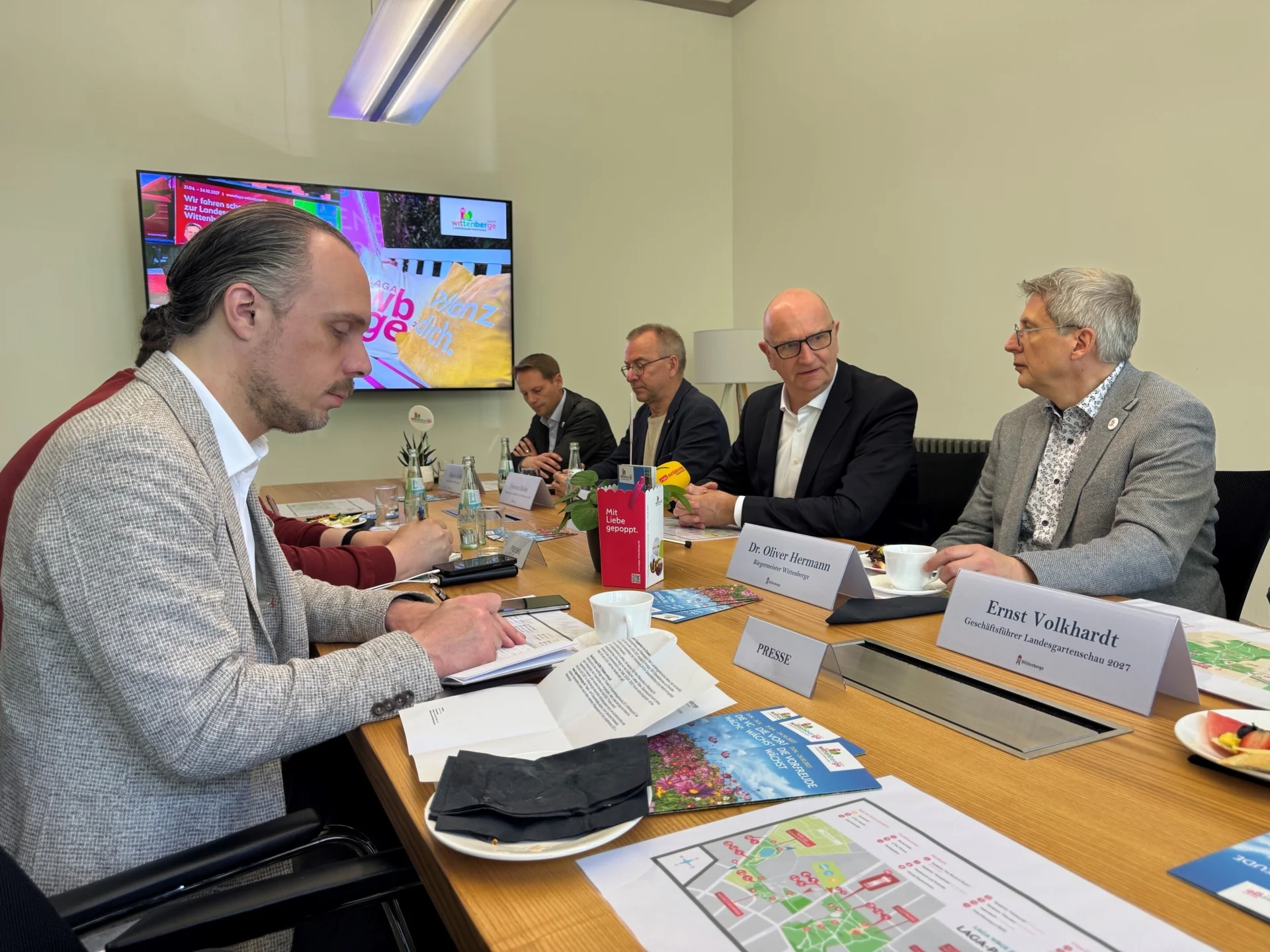 Bild: Pressegespräch bei der Wohnungsbaugesellschaft der Stadt Wittenberge
