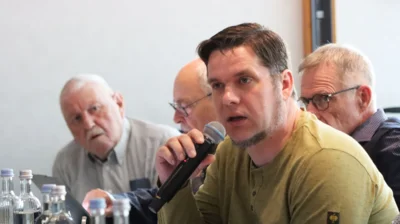 Tobias Reese, Pr&auml;sident des Landesverbandes Schleswig-Holstein (SHKV), in der Diskussion. 