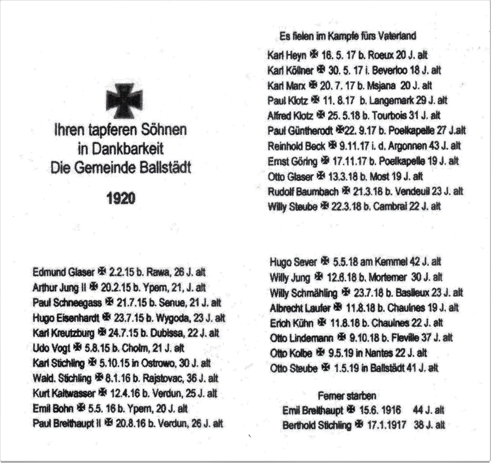 Bild: Inschriften von 1921