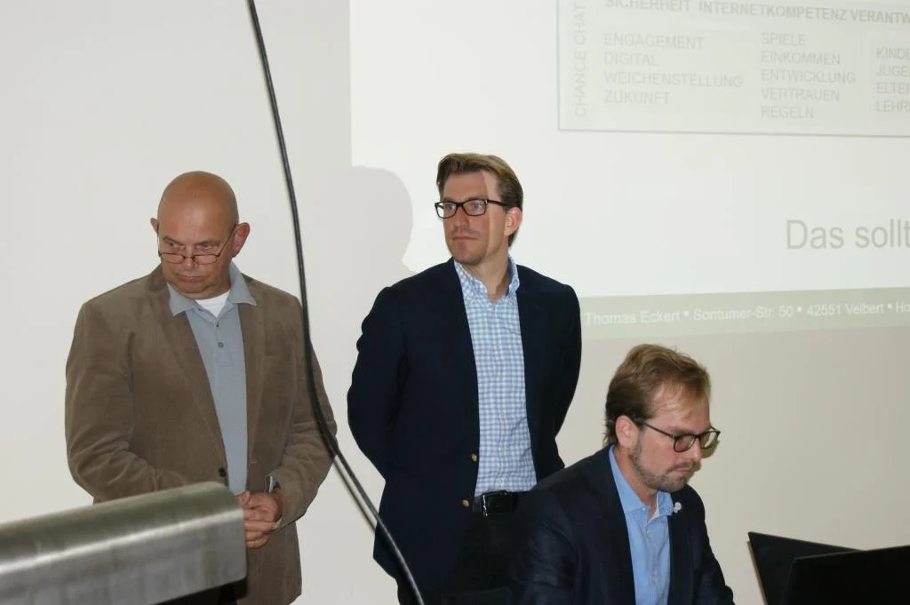 Bild: Die Referenten des Abends: Dipl.-Ing. Thomas Eckert, Bernd Fuhlert und Florian Straßer (v. l.)