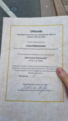Luca Vettermanns Siegerurkunde.  (Bild vergr&ouml;&szlig;ern)
