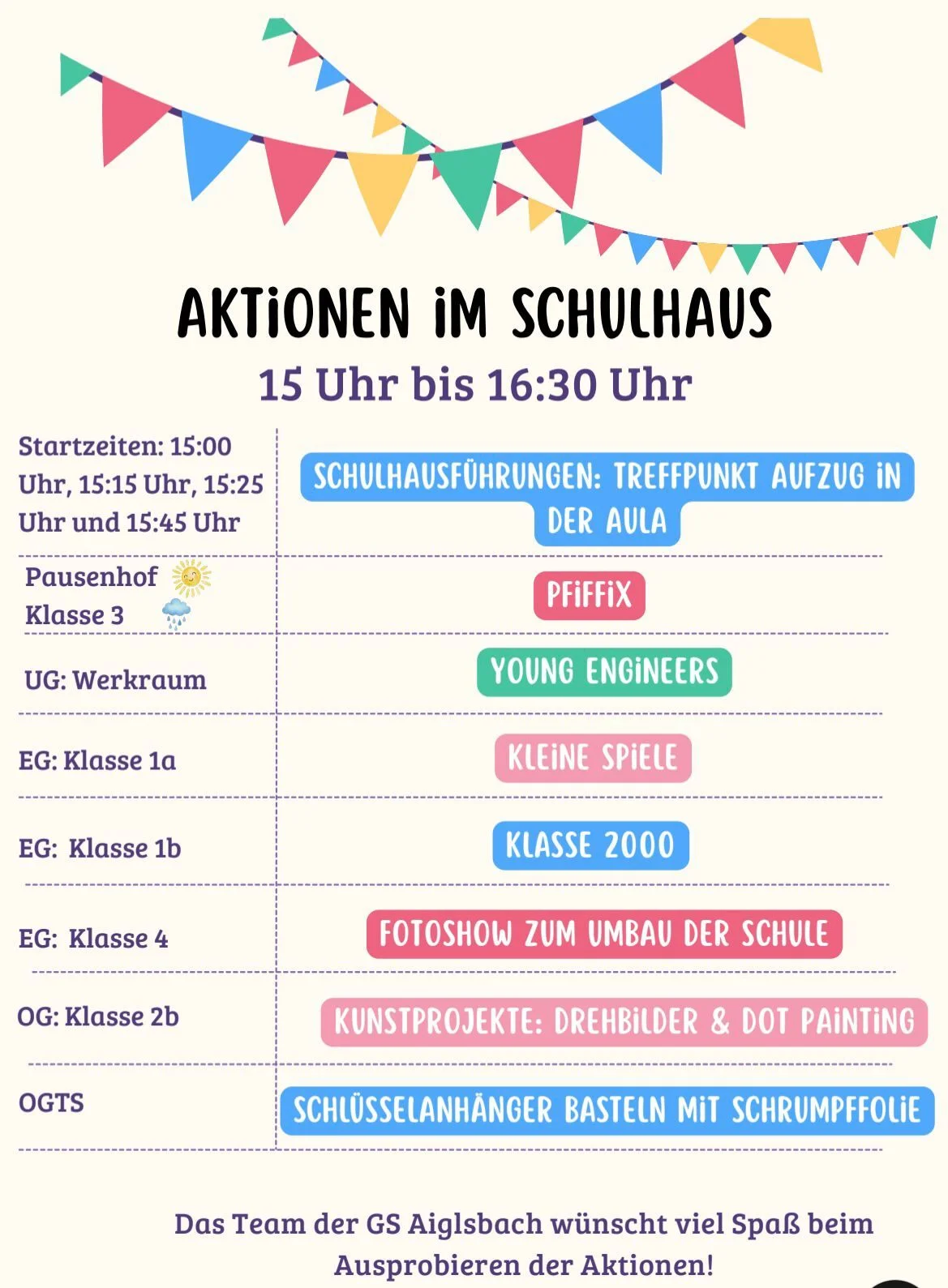 Bild: Aushang Schuleinweihung (1)