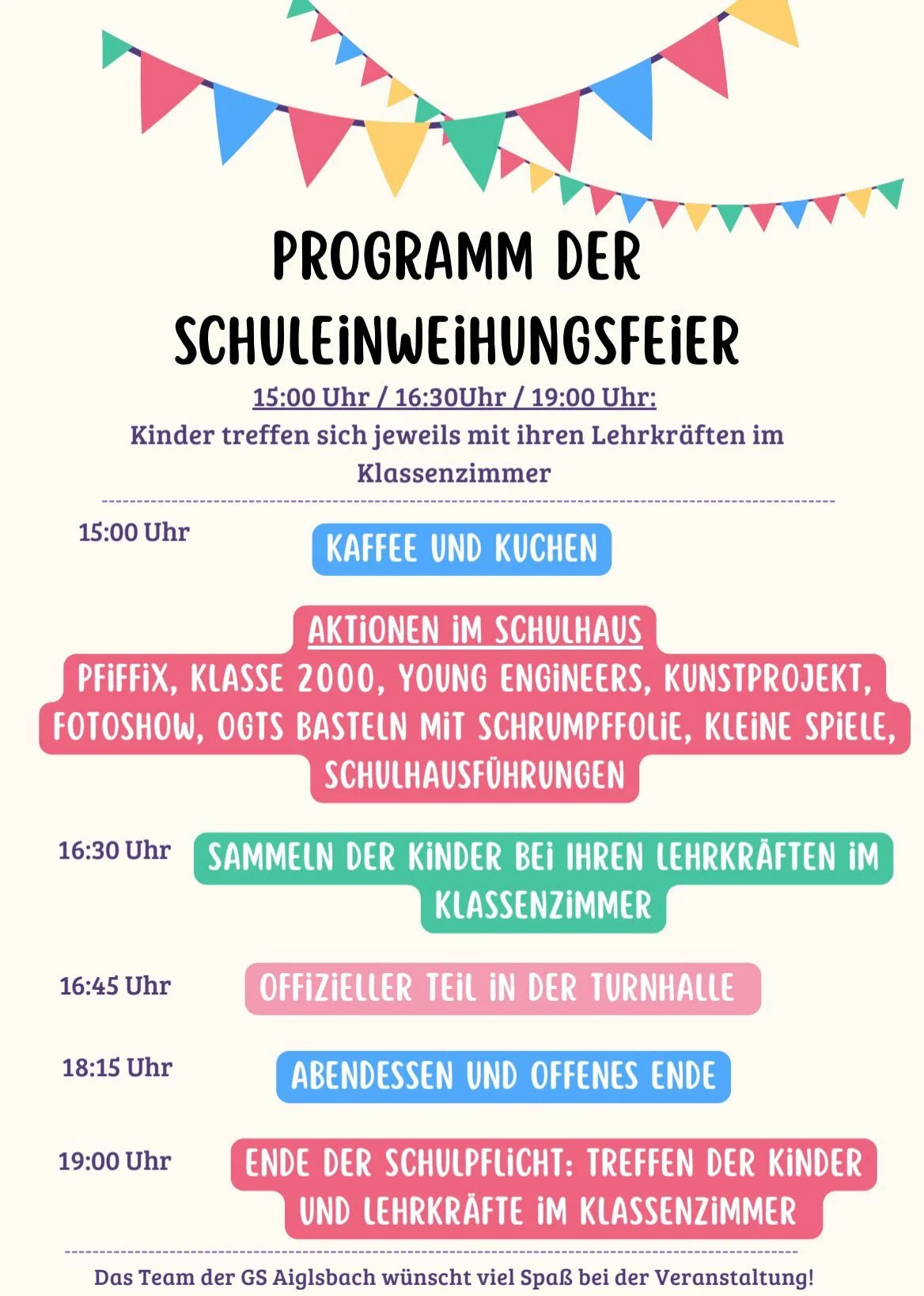 Bild: Aushang Schuleinweihung (2)