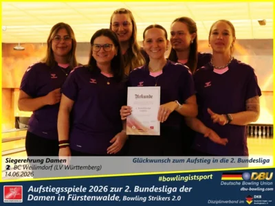 Foto des Albums: Fotoalbum von den Aufstiegsspiele 2026 zur 2. Bundesliga der Damen in Fürstenwalde, Bowling Strikers 2.0