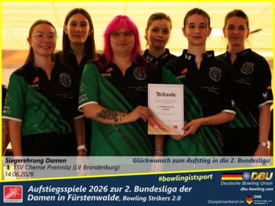 Foto des Albums: Fotoalbum von den Aufstiegsspiele 2026 zur 2. Bundesliga der Damen in Fürstenwalde, Bowling Strikers 2.0