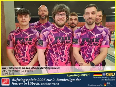 Foto des Albums: Fotoalbum von den Aufstiegsspiele 2026 zur 2. Bundesliga der Herren in Lübeck, Bowling World