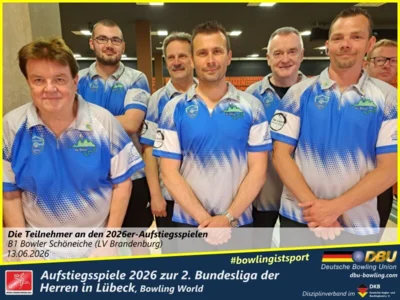Foto des Albums: Fotoalbum von den Aufstiegsspiele 2026 zur 2. Bundesliga der Herren in Lübeck, Bowling World