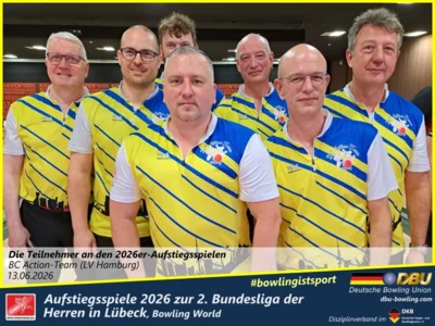 Foto des Albums: Fotoalbum von den Aufstiegsspiele 2026 zur 2. Bundesliga der Herren in Lübeck, Bowling World
