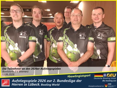 Foto des Albums: Fotoalbum von den Aufstiegsspiele 2026 zur 2. Bundesliga der Herren in Lübeck, Bowling World