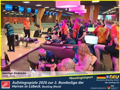 Foto des Albums: Fotoalbum von den Aufstiegsspiele 2026 zur 2. Bundesliga der Herren in Lübeck, Bowling World