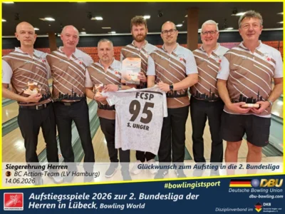 Foto des Albums: Fotoalbum von den Aufstiegsspiele 2026 zur 2. Bundesliga der Herren in Lübeck, Bowling World