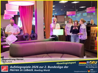 Foto des Albums: Fotoalbum von den Aufstiegsspiele 2026 zur 2. Bundesliga der Herren in Lübeck, Bowling World