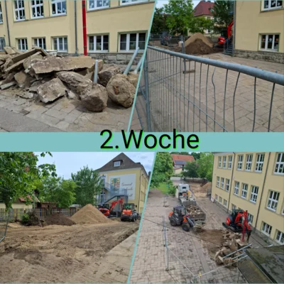 Die Schulhofsanierung geht los  (Bild vergr&ouml;&szlig;ern)