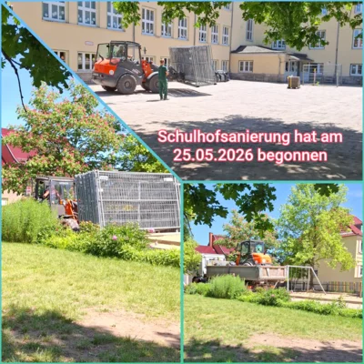 Die Schulhofsanierung geht los  (Bild vergr&ouml;&szlig;ern)
